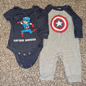 Marvel Captain America Baby playsuit set, 3-6m